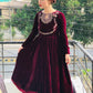 Velvet Anarkali Embroidery Maxi