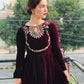 Velvet Anarkali Embroidery Maxi