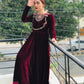 Velvet Anarkali Embroidery Maxi