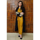 New Yellow Two Piece With Black Embroidery Gown