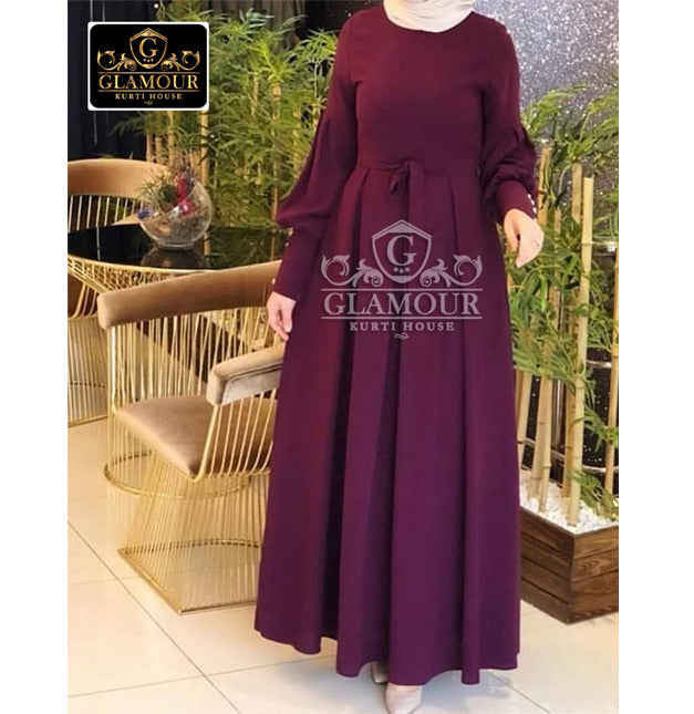 Stitched Abaya With Buttons