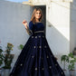 Blue Tilla Embroidery Heavy Flair Maxi