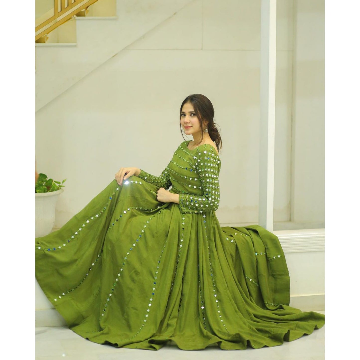 Green Layers Heavy Mirrors Maxi