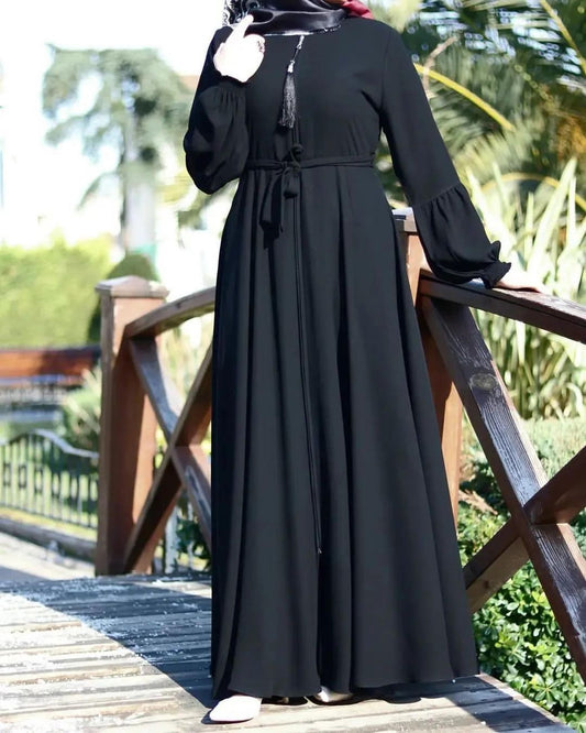 Plain Abaya With Zip Work