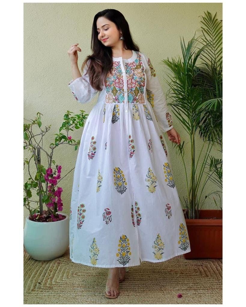 Indian Embroidery Buttons Frock